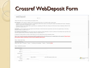 Crossref WebDeposit Form 