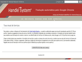 Tradução automática pelo Google Chrome 