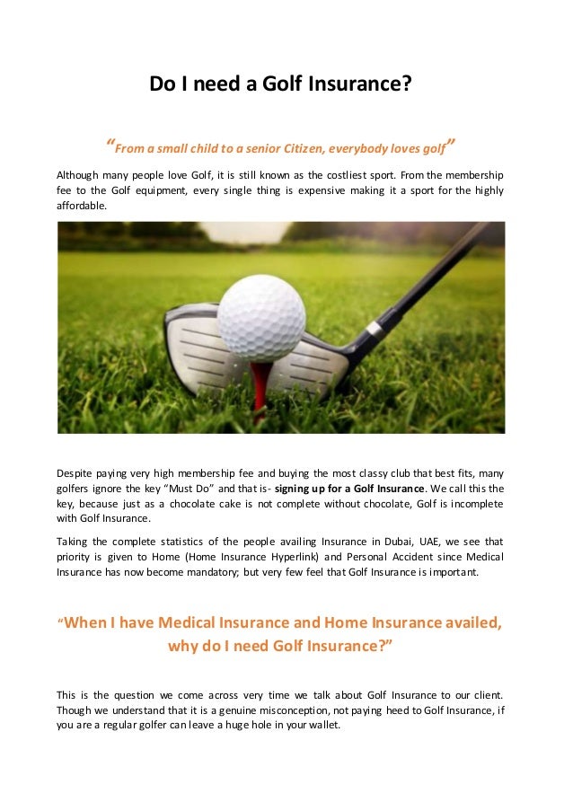 Do i need a golf insurance