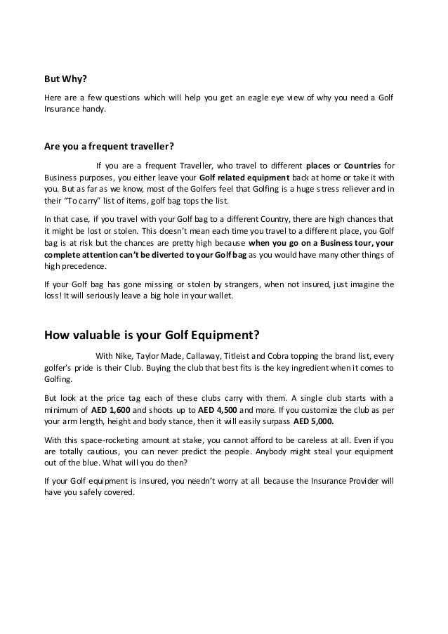 Do i need a golf insurance