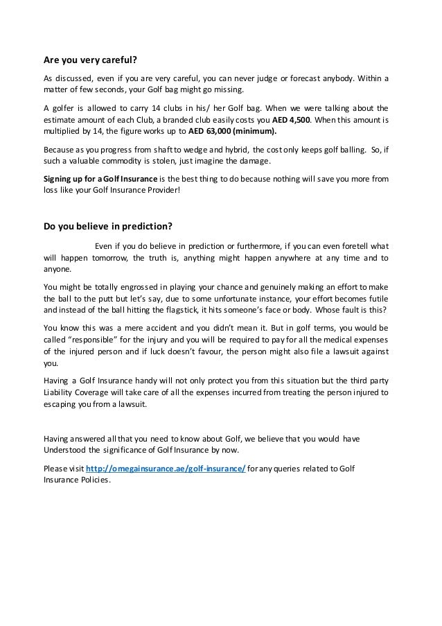 Do i need a golf insurance