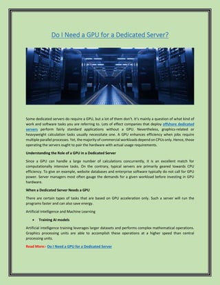 Do I Need a GPU for a Dedicated Server.pdf