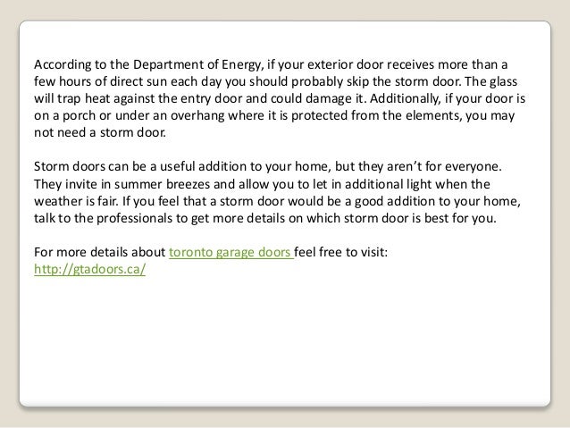Do I Need A Storm Door