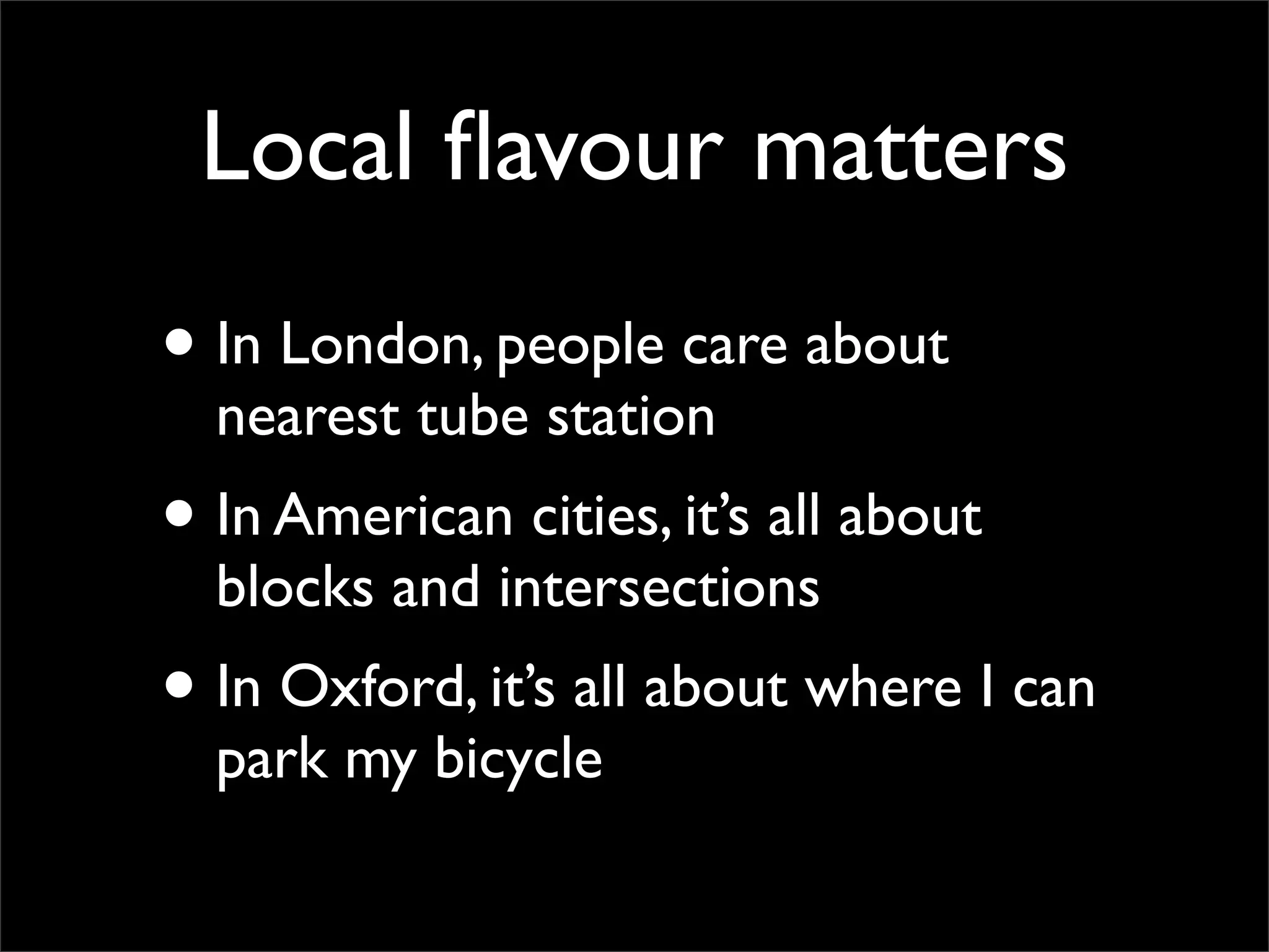 Doing Local Right