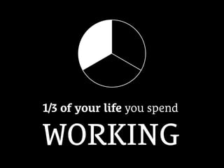 1/3 of your life you spend
WORKING
 