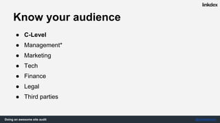 Doing an awesome site audit @jonoalderson
Your responsibility as a
consultant is to interpret,
and to deliver success.
Or is it?
 