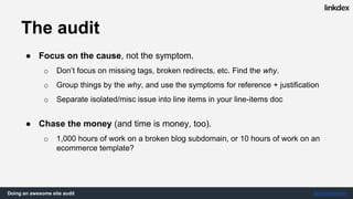 Doing an awesome site audit @jonoalderson
1)Long-form editorial
 