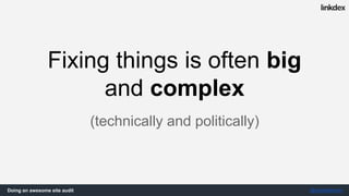 Doing an awesome site audit @jonoalderson
You’re hemorrhaging ROI.
Your content
marketing is running
at 20% efficiency.
 