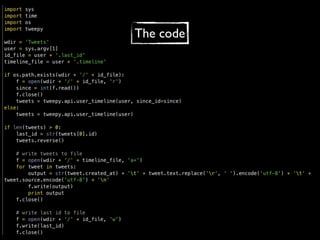 The code
 