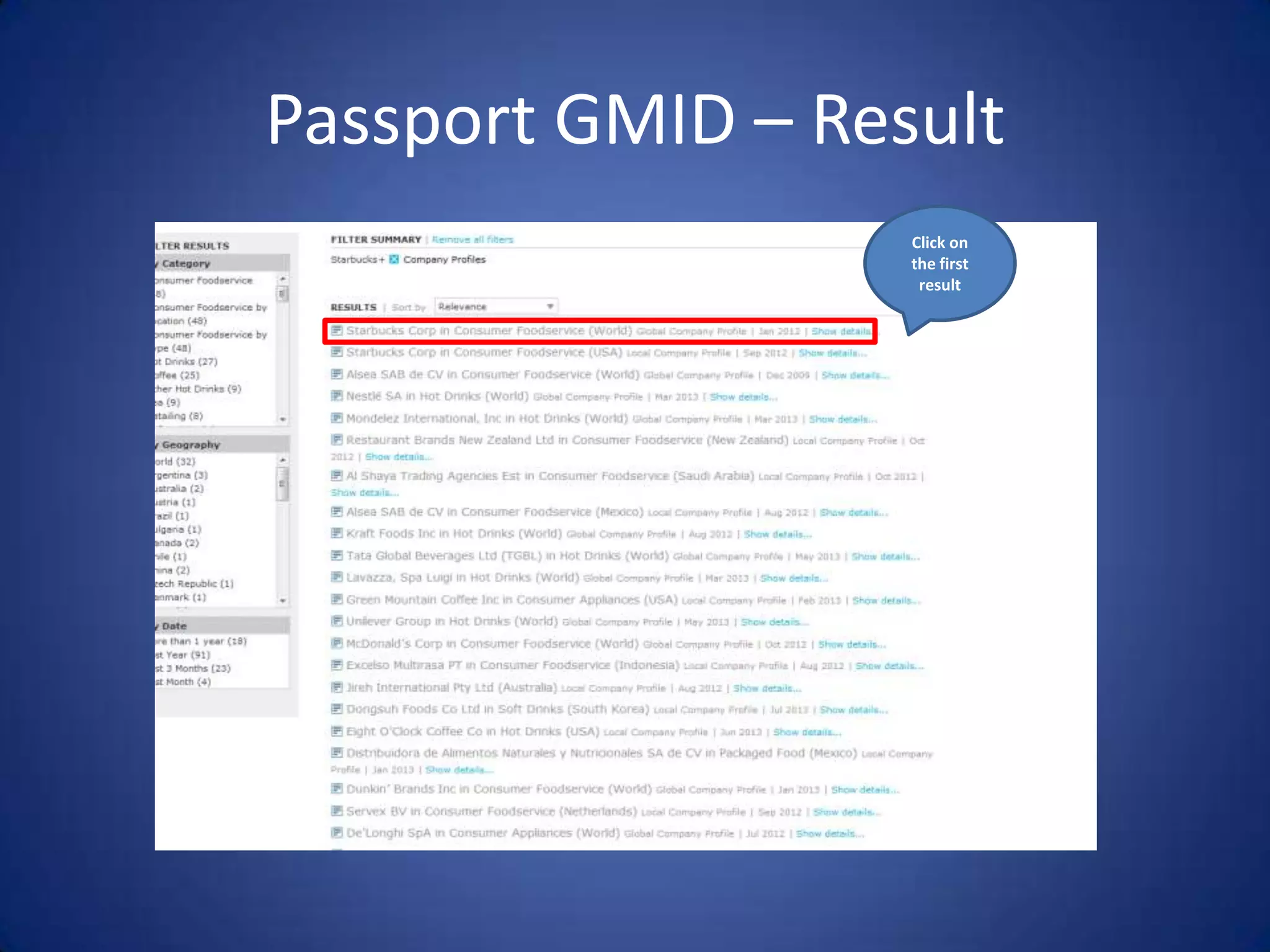 Doing a swot analysis in Passport GMID | PPT