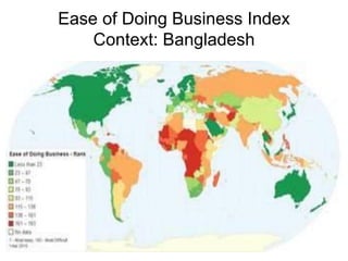 Ease of Doing Business Index
Context: Bangladesh
 