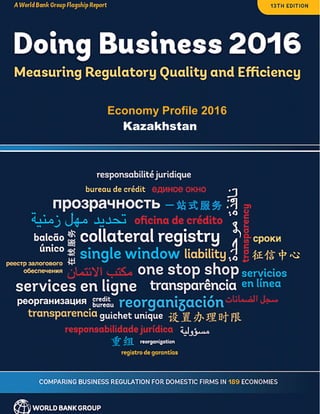 KazakhstanDoing Business 2016
Economy Profile 2016
Kazakhstan
 