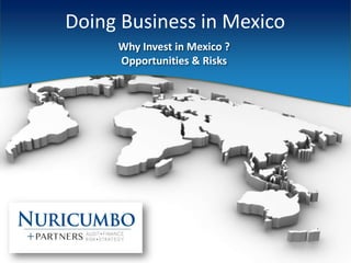 Doing Business in Mexico
     Why Invest in Mexico ?
     Opportunities & Risks
 