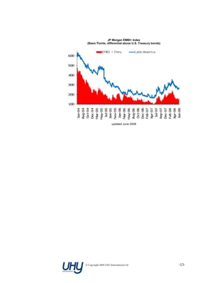  
                JP Morgan EMBI+ Index
 (Basic Points, differential above U.S. Treasury bonds)




                       updated June 2008




© Copyright 2009 UHY International Ltd                    ‐13‐
 