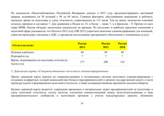 По показателю «Налогообложение» Российской Федерации удалось в 2012 году продемонстрировать настоящий
прорыв, поднявшись н...