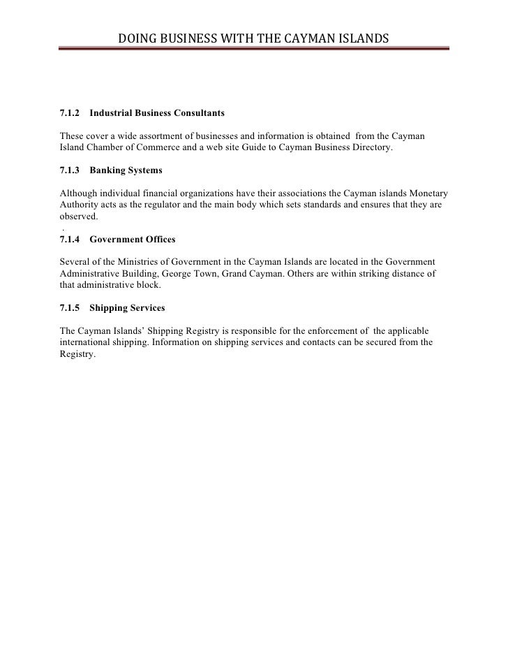 Doing Business With Cayman Islands