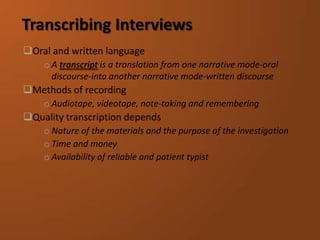 Doing interview | PPT