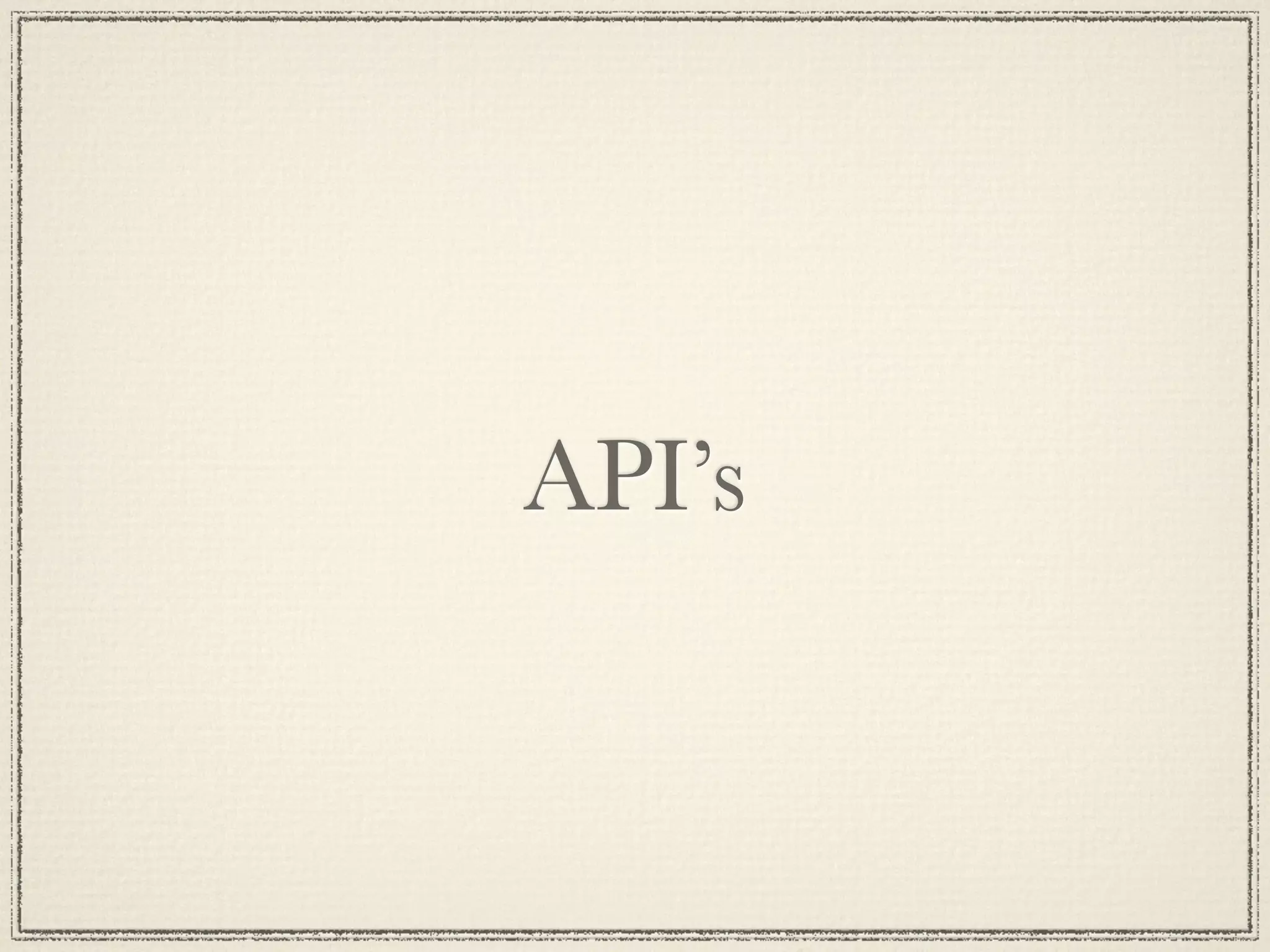 API’s