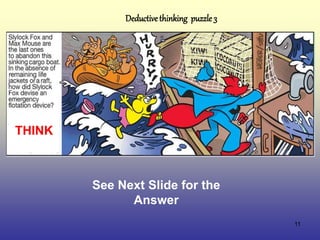 11
Deductivethinking puzzle 3
See Next Slide for the
Answer
THINK
 