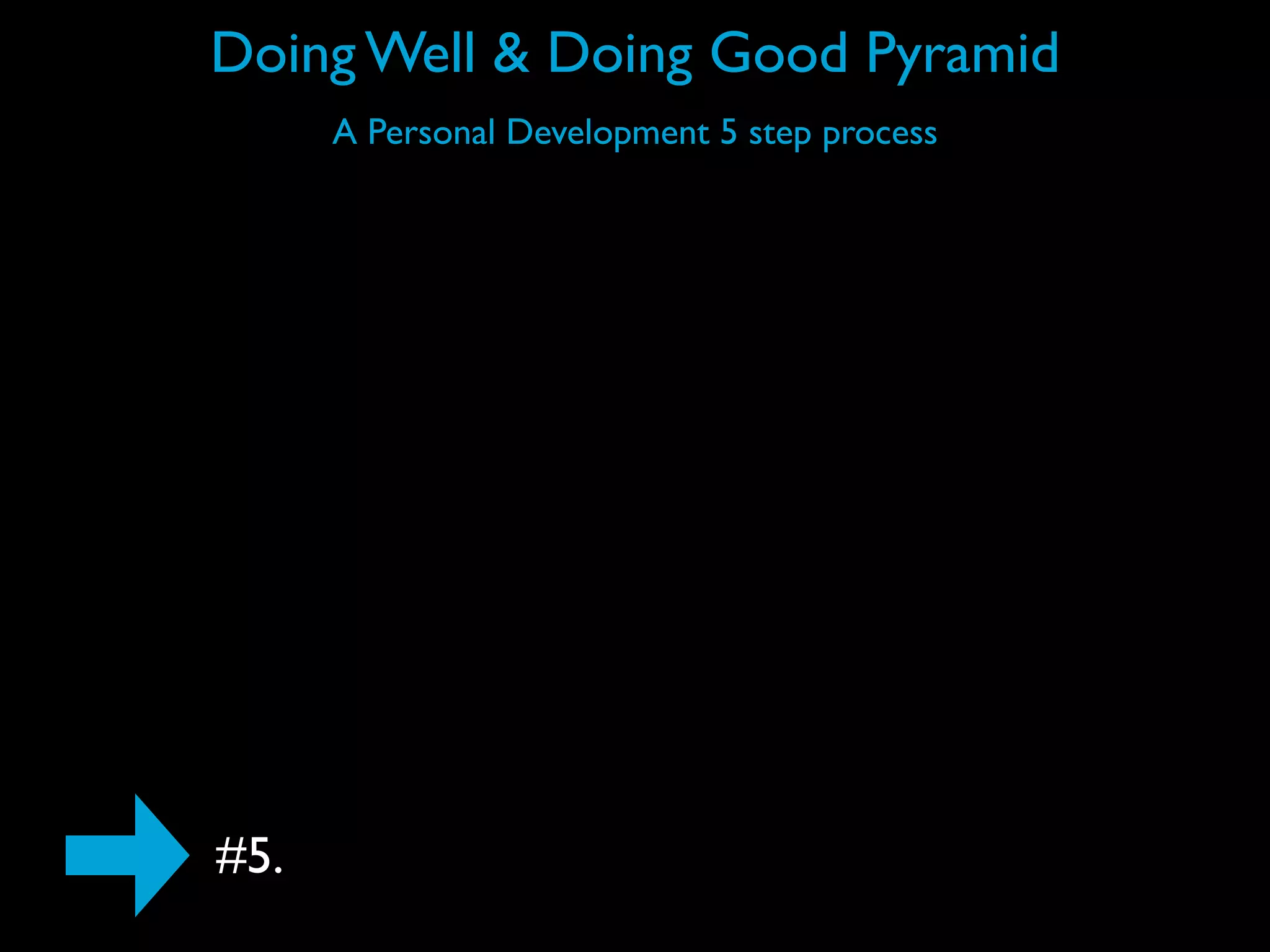 Doing Well & Doing Good Pyramid
      A Personal Development 5 step process




#5.
 
