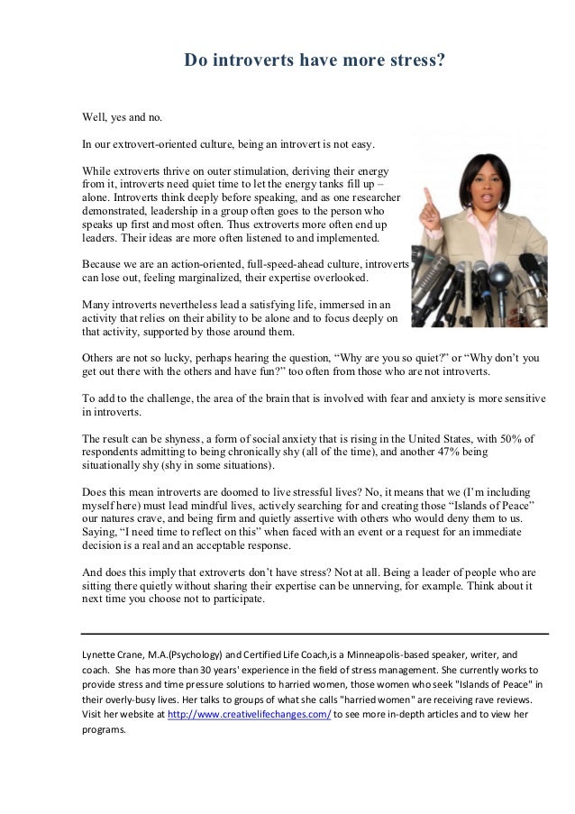 Do introverts have more stress