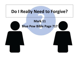 Do I Really Need to Forgive? Mark 11 Blue Pew Bible Page 717 
