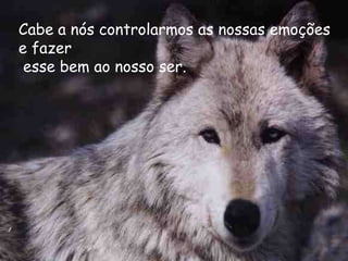 Cabe a nós controlarmos as nossas emoções
e fazer
 esse bem ao nosso ser.
 