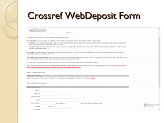 Crossref WebDeposit Form 