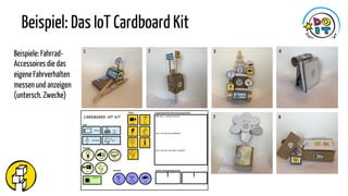 Beispiel: Das IoT Cardboard Kit
Beispiele: Fahrrad-
Accessoires die das
eigene Fahrverhalten
messen und anzeigen
(untersch...