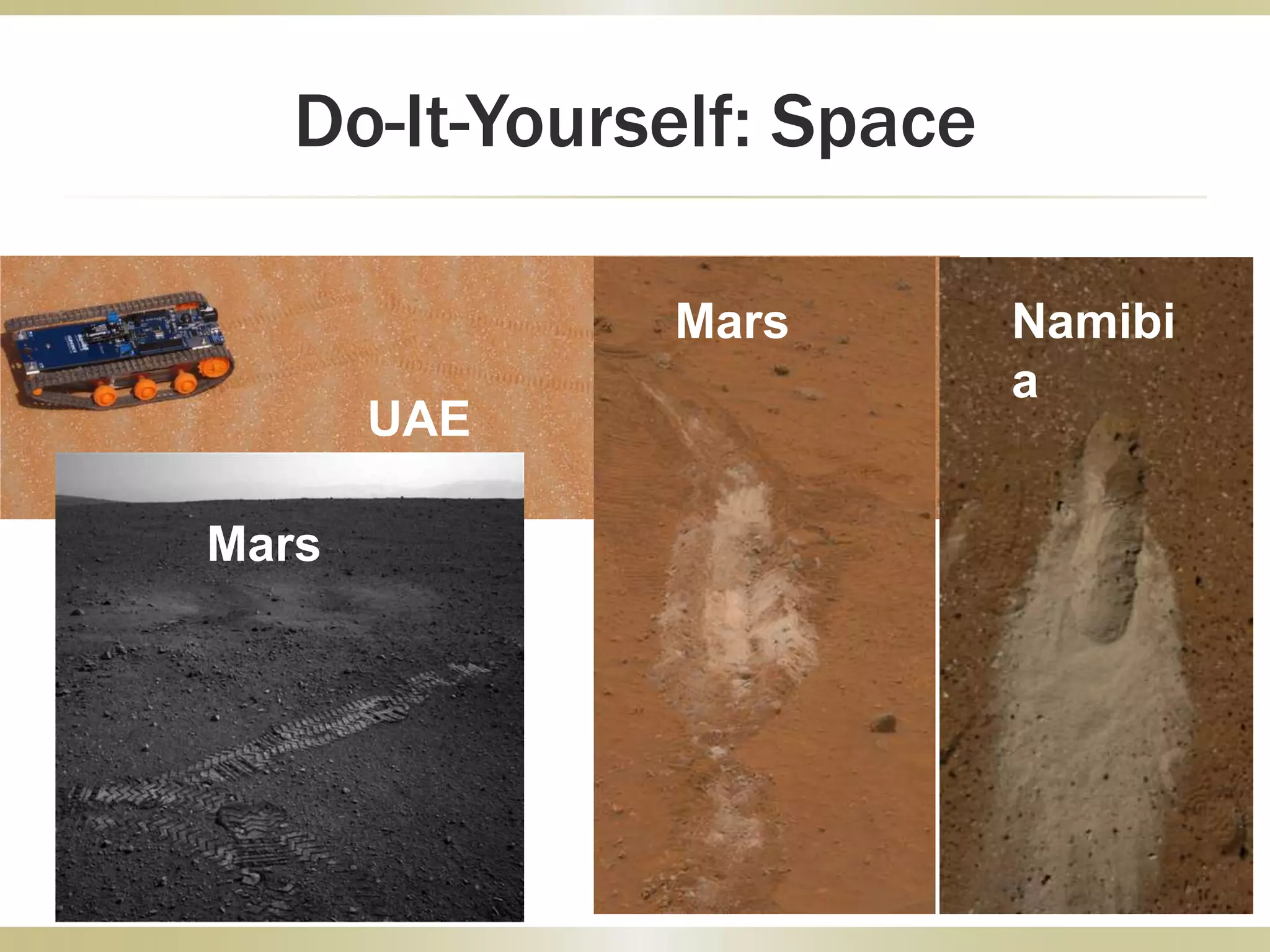 Do-It-Yourself: Space
Mars Namibi
a
Mars
UAE
 