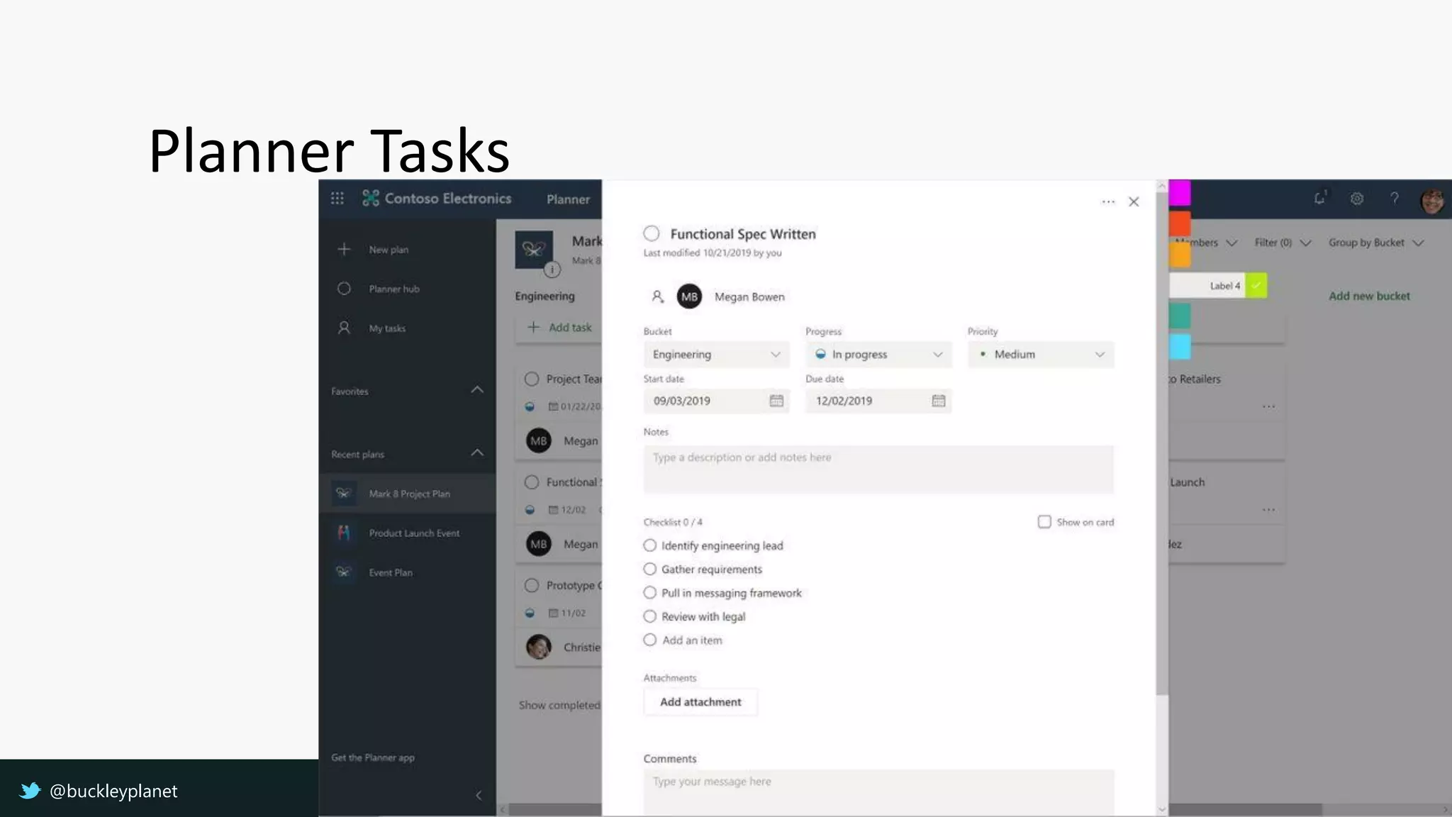 Planner Tasks
@buckleyplanet
 