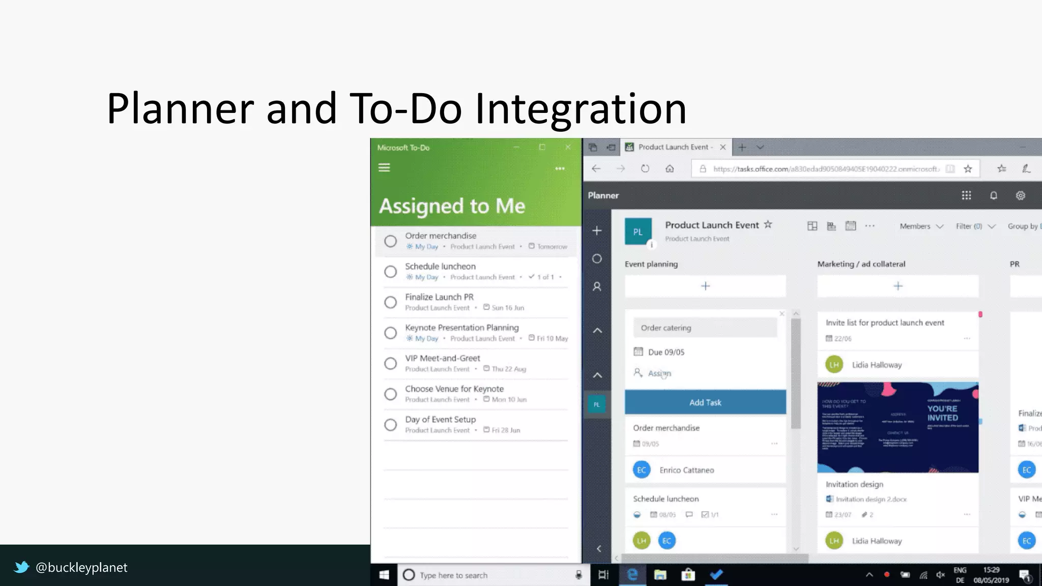 Planner and To-Do Integration
@buckleyplanet
 