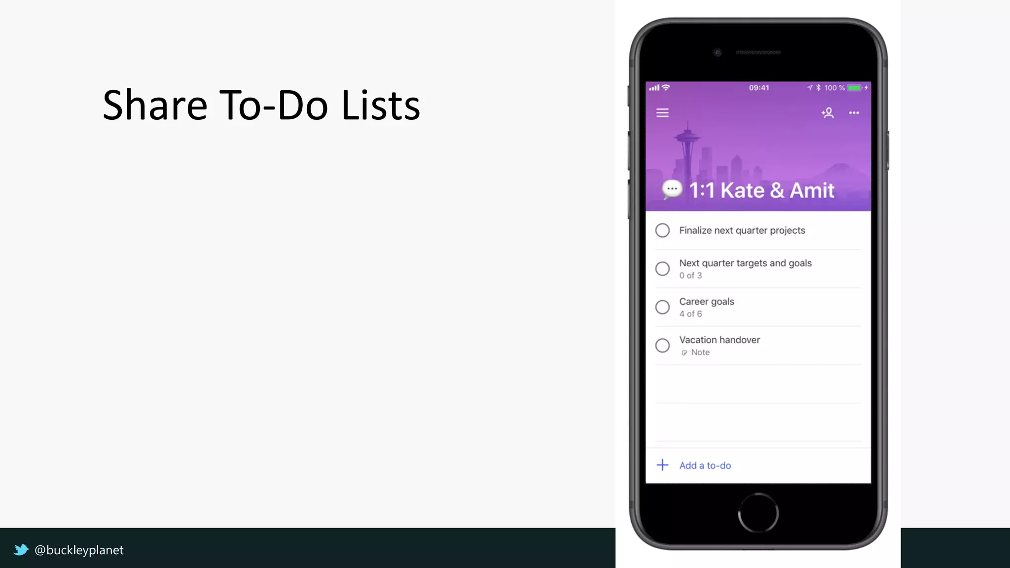 Share To-Do Lists
@buckleyplanet
 