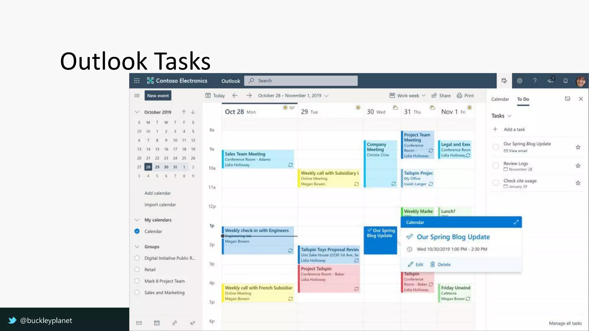Outlook Tasks
@buckleyplanet
 