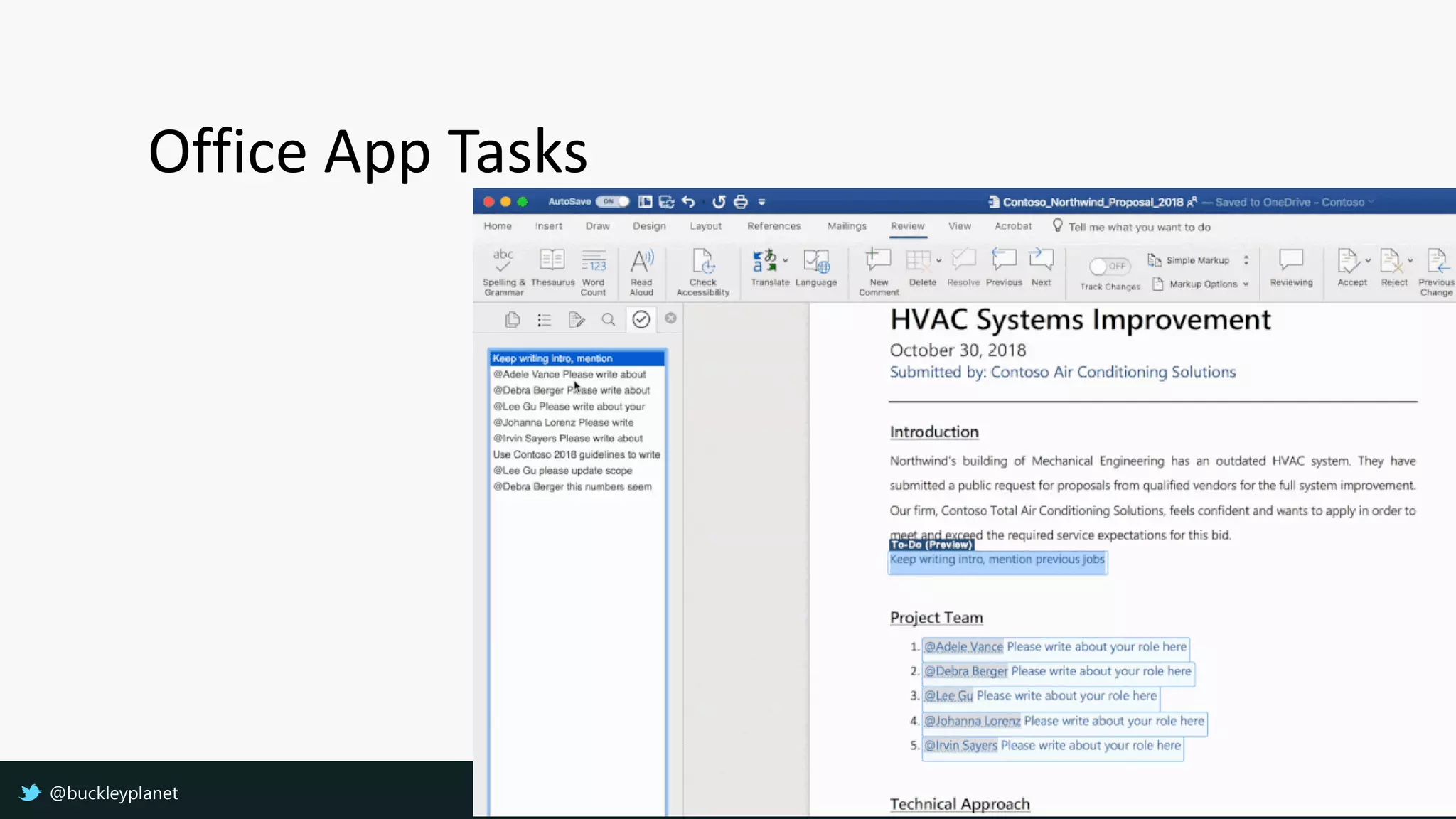 Office App Tasks
@buckleyplanet
 