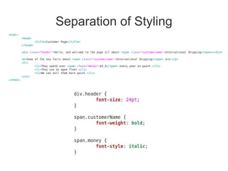 Separation of Styling
 