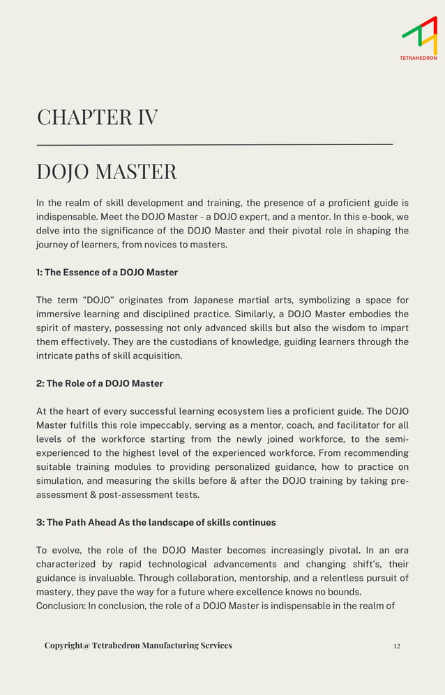 DOJO Training room | Training DOJO PPT | PDF