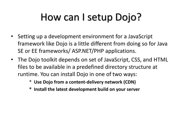 Dojo javascript toolkit | PPT