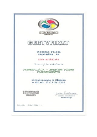 Certyfikat ( certificate )