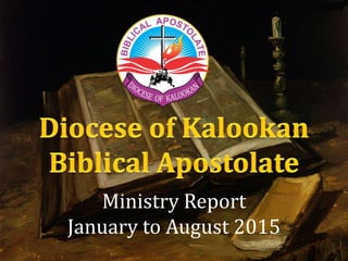 Ministry Report
January to August 2015
 