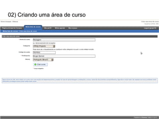 02) Criando uma área de curso
 
