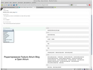 Редактирование Feature Atrium Blog в Open Atrium 