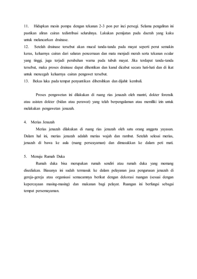 Perawatan jenazah menurut agama kristen | DOCX