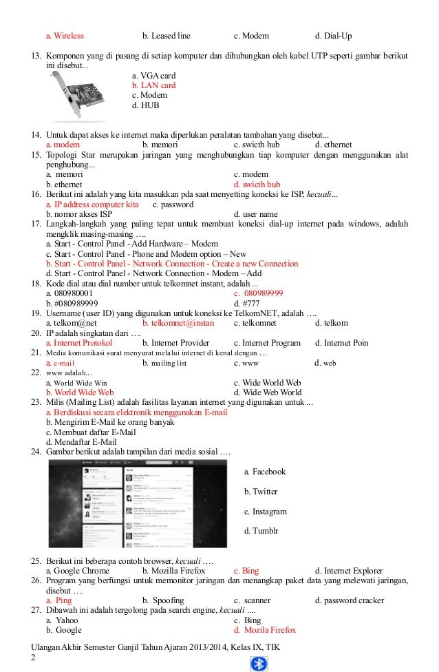 Soal essay uas tik kelas 9