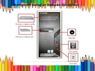 Komponen Bahagian Hadapan Sistem Unit
 