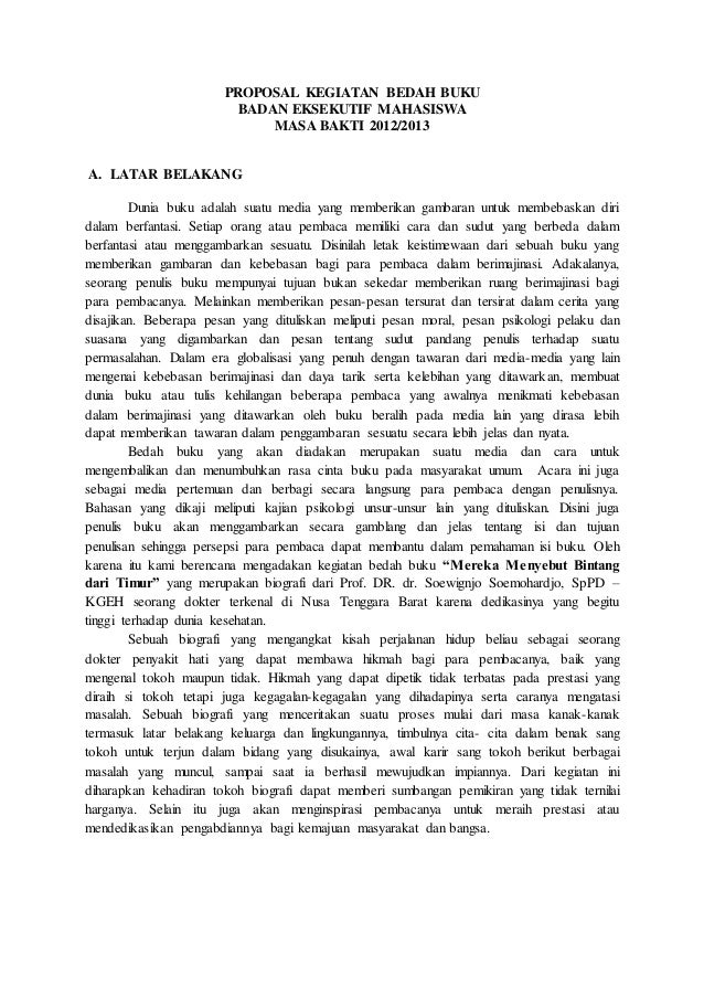 Dokumen Tips Proposal Kegiatan Bedah Buku