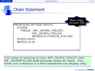 ABAP Training Dialog Programming 52
Chain Statement
 