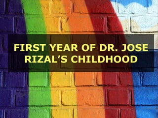 FIRST YEAR OF DR. JOSE
RIZAL’S CHILDHOOD
 