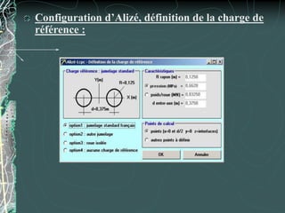Configuration d’Alizé, définition de la charge de
référence :
 