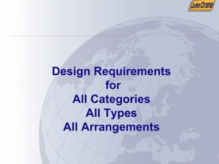 Design Requirements
for
All Categories
All Types
All Arrangements
 